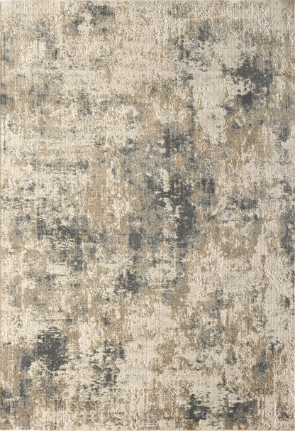 Quartz Traditional Beige/Grey Distressed Medium Pile Rug