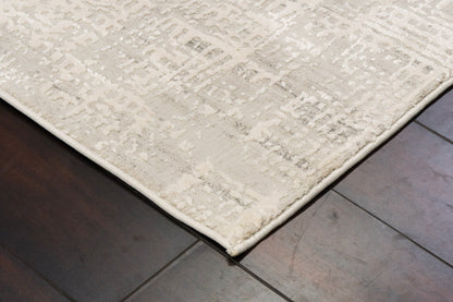 Quartz Traditional Beige Distressed Medium Pile Rug