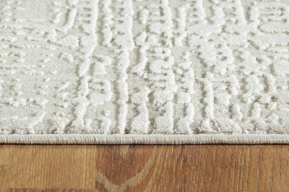 Quartz Traditional Beige Distressed Medium Pile Rug