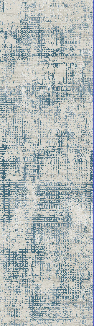 Quartz Traditional Blue Distressed Medium Pile Rug