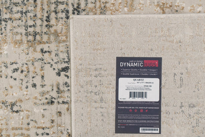 Quartz Traditional Grey Distressed Medium Pile Rug