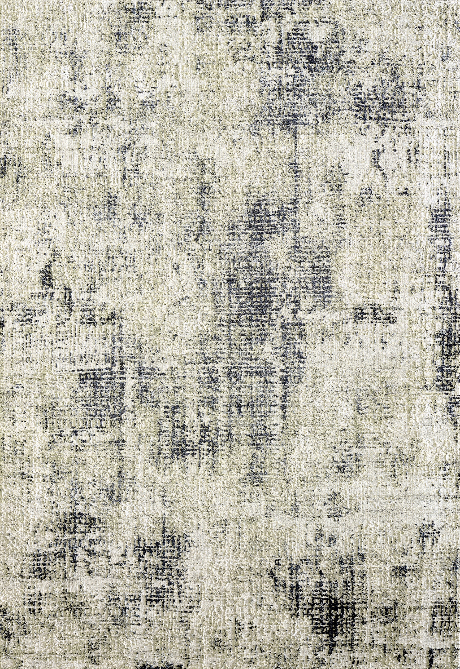 Quartz Traditional Grey Distressed Medium Pile Rug
