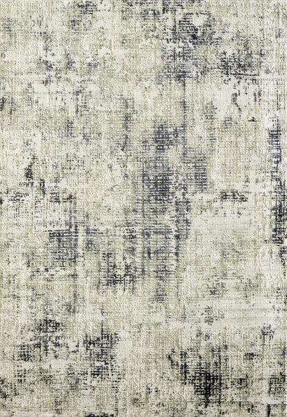 Quartz Traditional Grey Distressed Medium Pile Rug