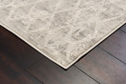 Quartz Traditional Ivory/Silver Distressed Medium Pile Rug