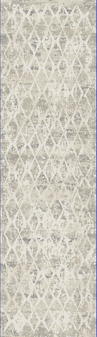 Quartz Traditional Ivory/Silver Distressed Medium Pile Rug