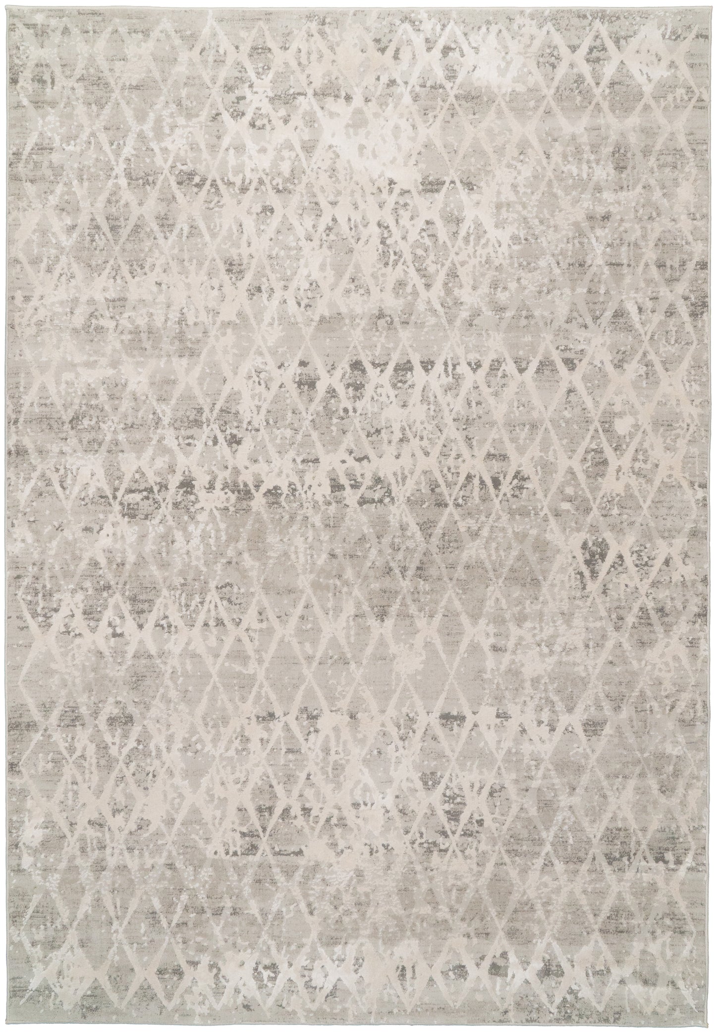Quartz Traditional Ivory/Silver Distressed Medium Pile Rug