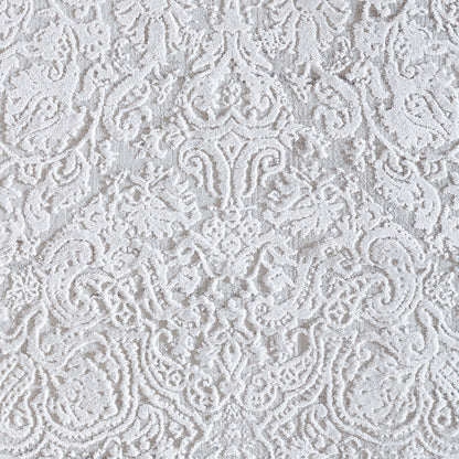 Quartz Traditional Ivory Distressed Medium Pile Rug