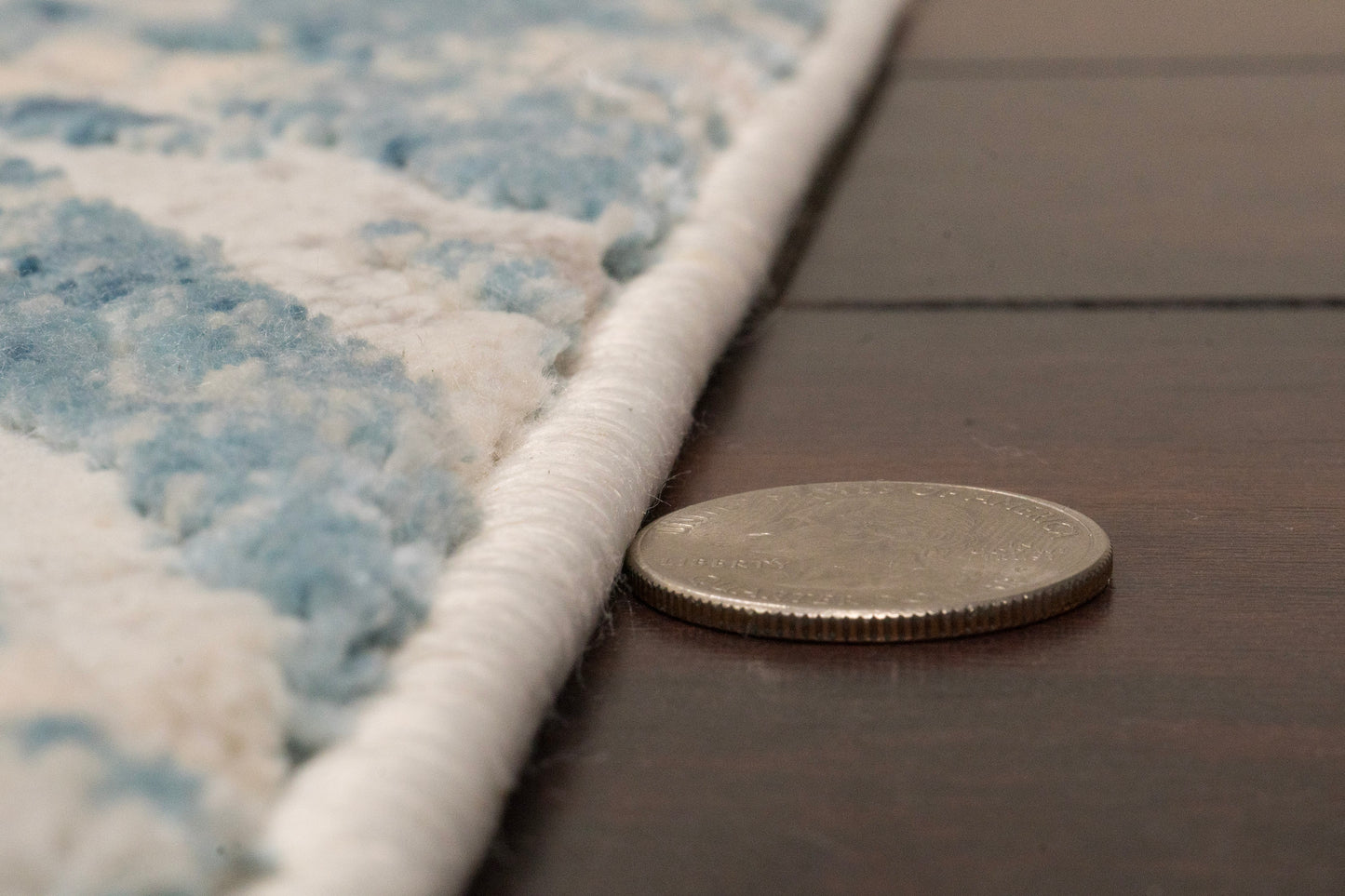 Quartz Transitional Beige/Blue Distressed Medium Pile Rug