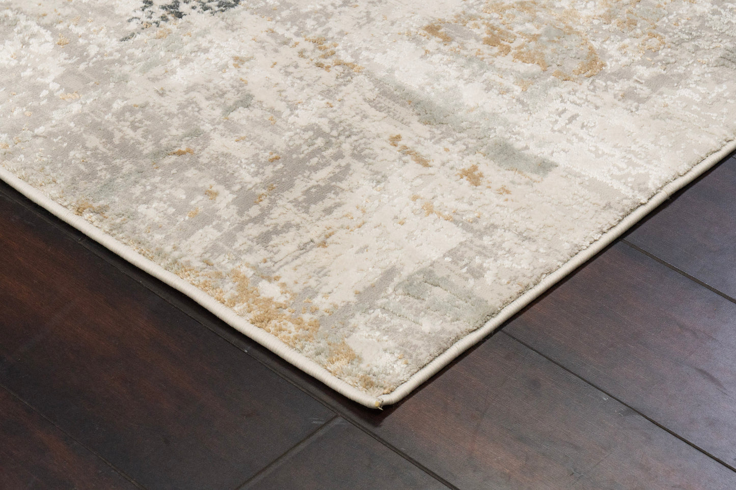Quartz Transitional Ivory/Grey Distressed Medium Pile Rug