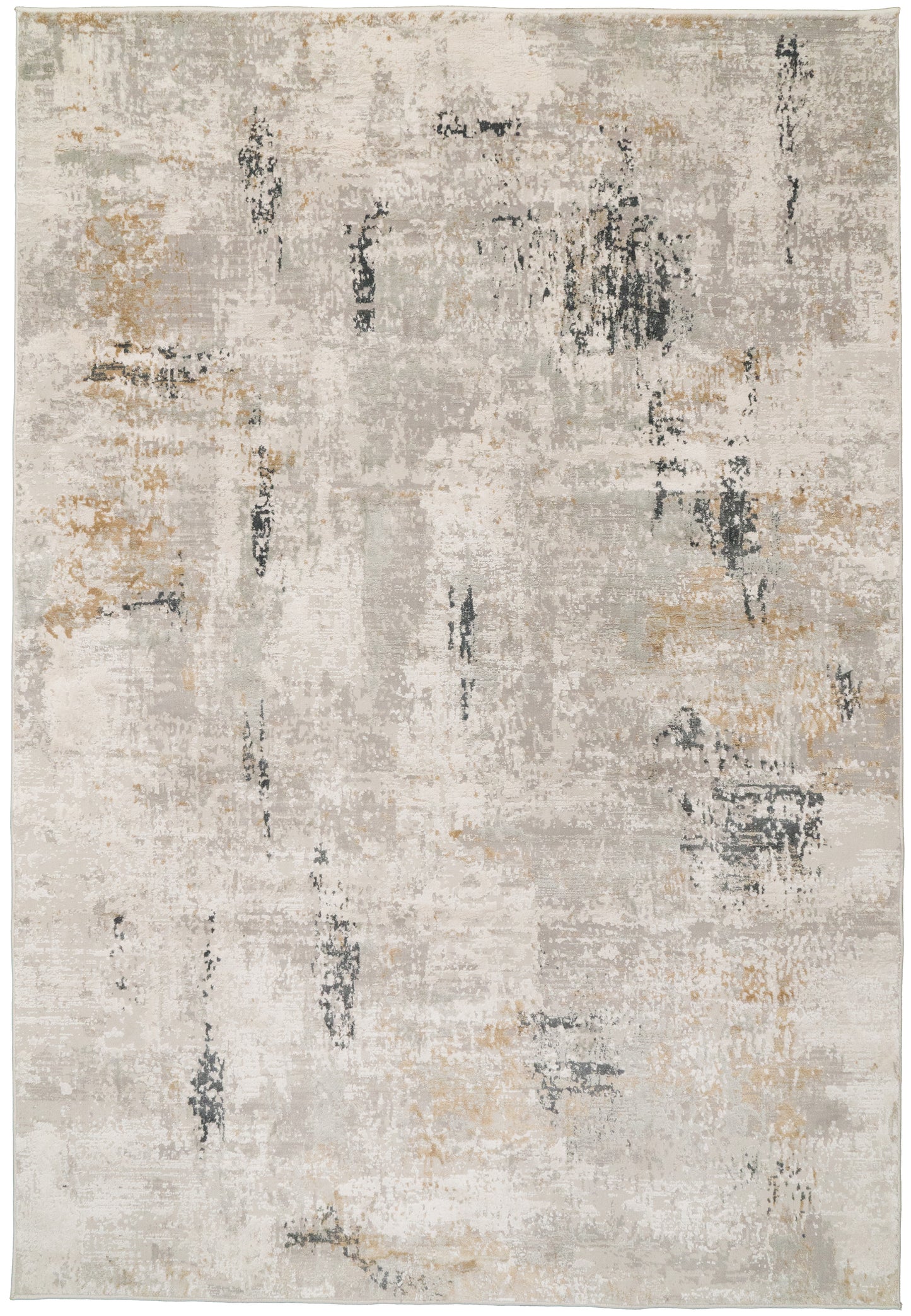 Quartz Transitional Ivory/Grey Distressed Medium Pile Rug