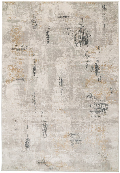 Quartz Transitional Ivory/Grey Distressed Medium Pile Rug