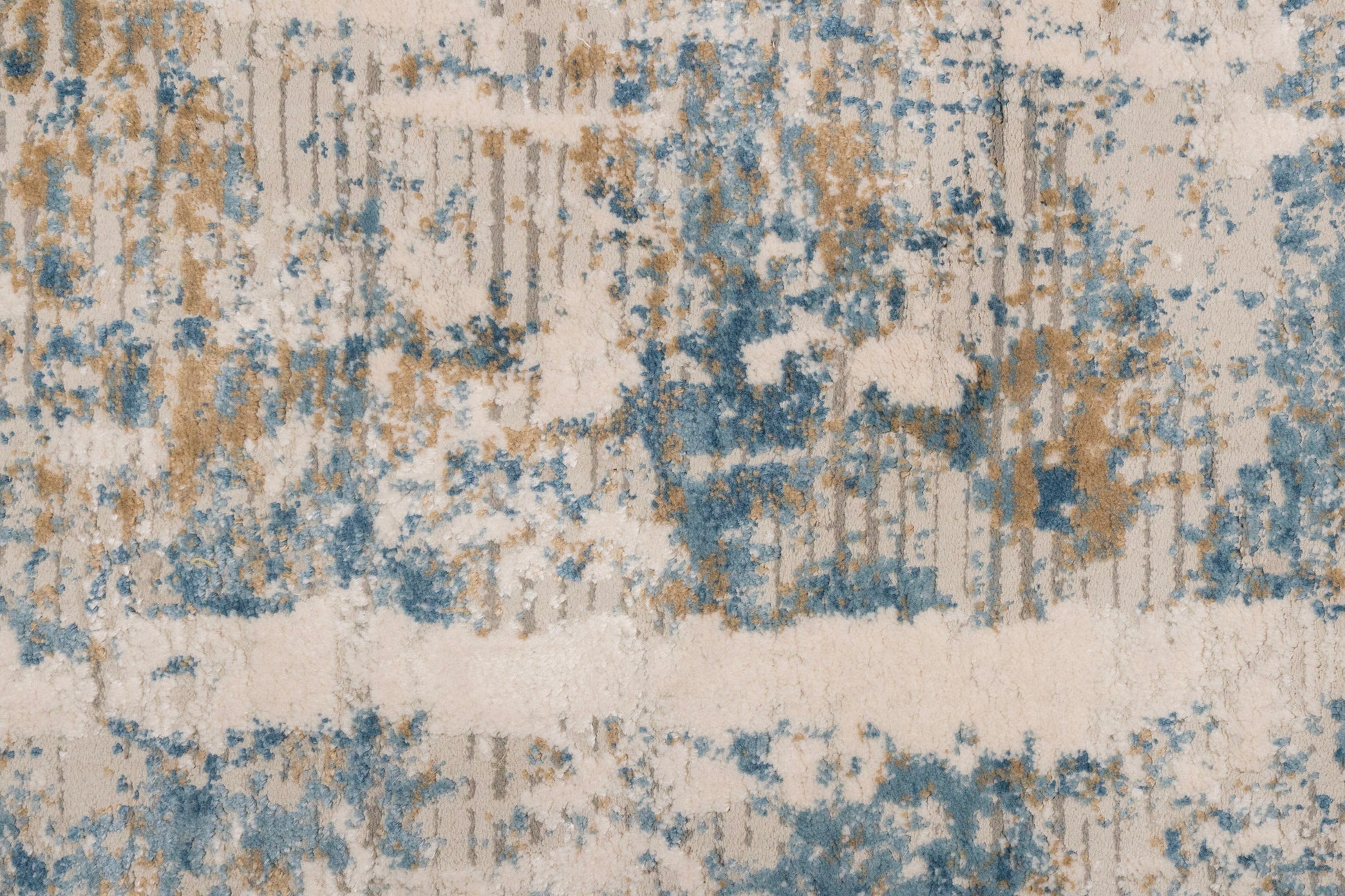 Quartz Transitional Ivory/Blue Distressed Medium Pile Rug