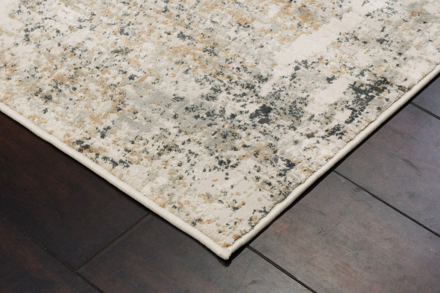 Quartz Transitional Ivory/Grey Distressed Medium Pile Rug