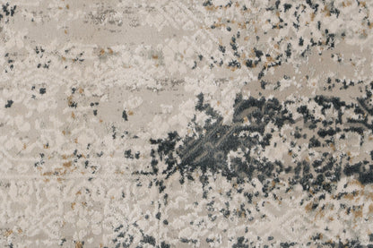 Quartz Transitional Ivory/Grey Distressed Medium Pile Rug