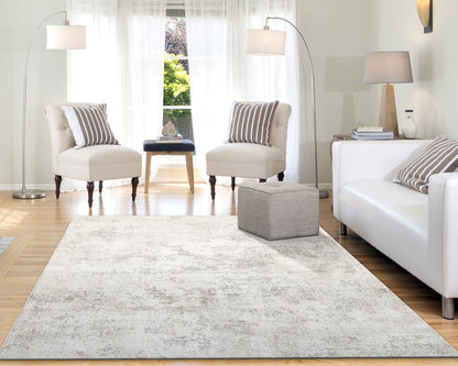 Quartz Transitional Ivory Distressed Medium Pile Rug