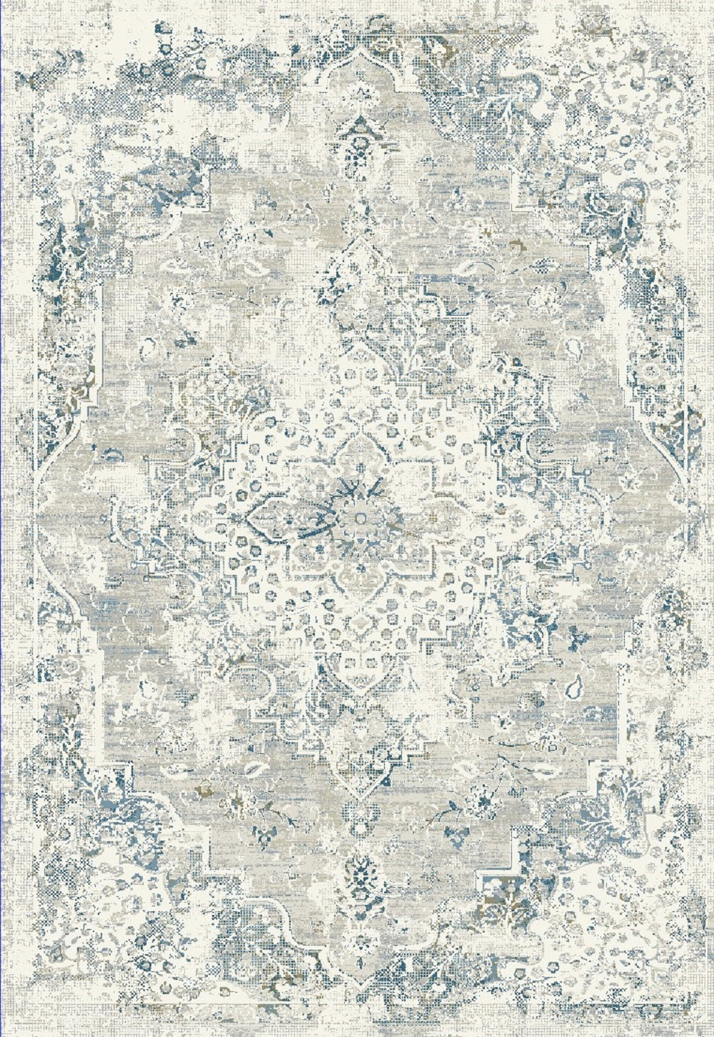 Quartz Transitional Ivory/Multi Distressed Medium Pile Rug