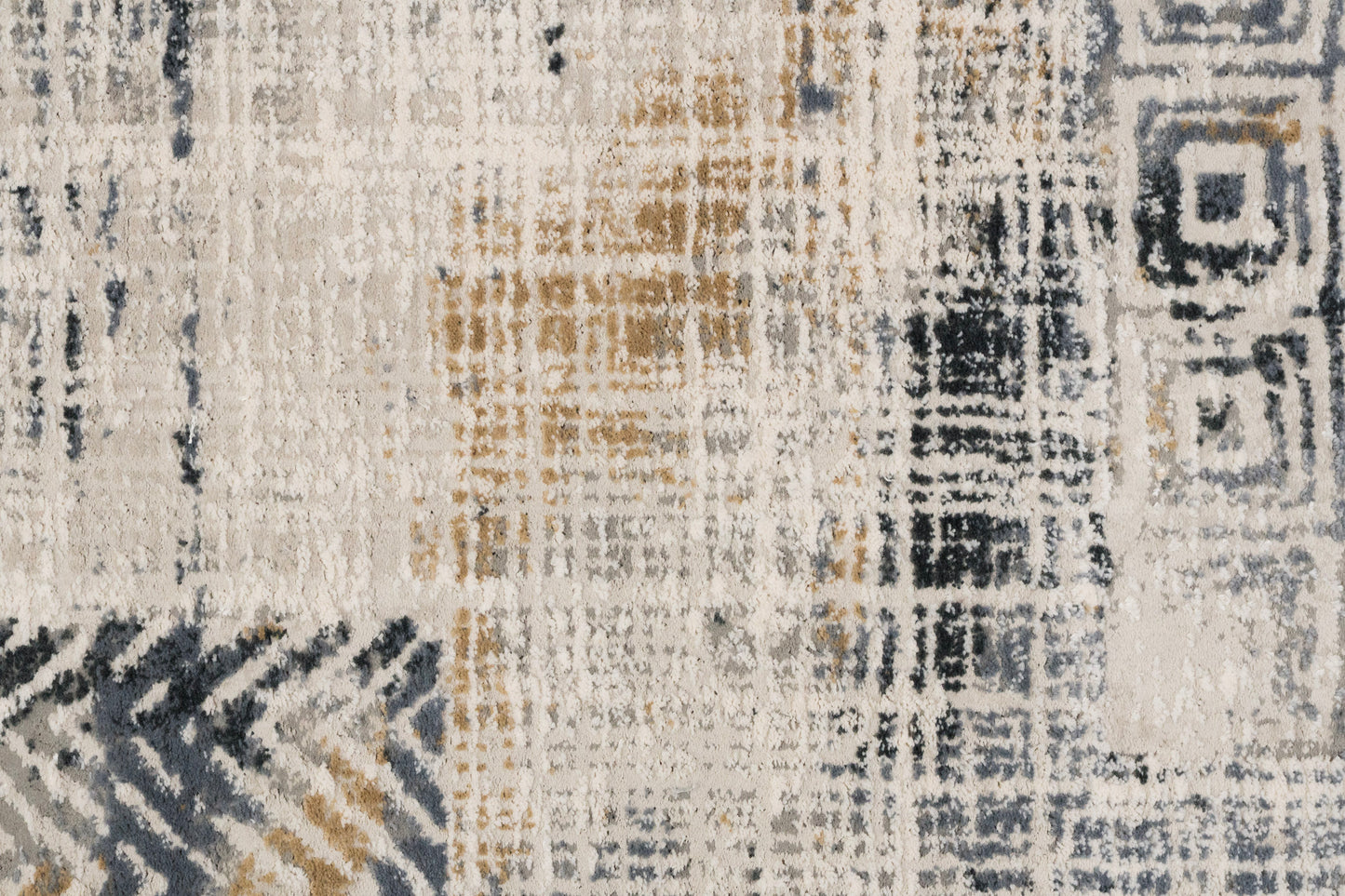 Quartz Transitional Ivory/Slate Distressed Medium Pile Rug