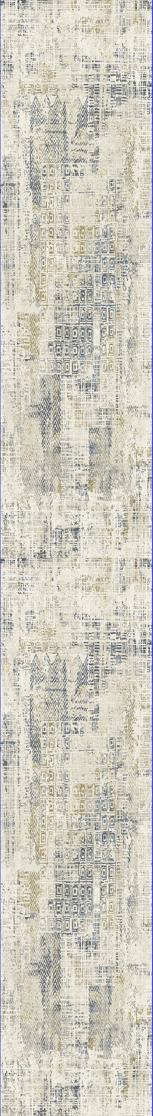 Quartz Transitional Ivory/Slate Distressed Medium Pile Rug