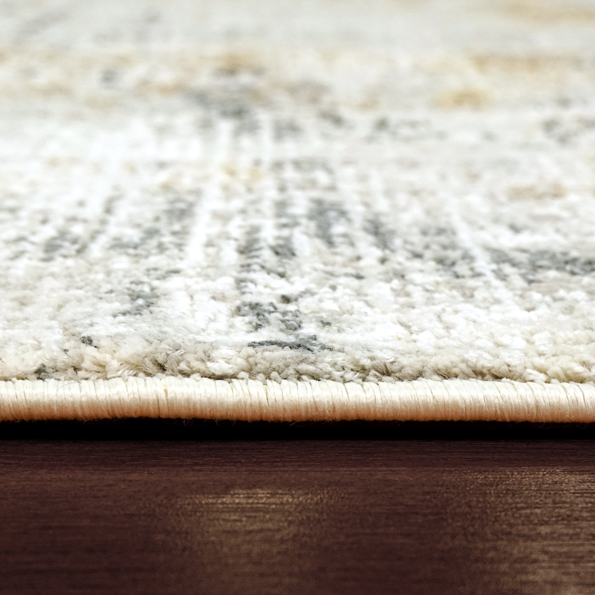 Quartz Transitional Ivory/Slate Distressed Medium Pile Rug