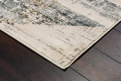 Quartz Transitional Ivory/Slate Distressed Medium Pile Rug
