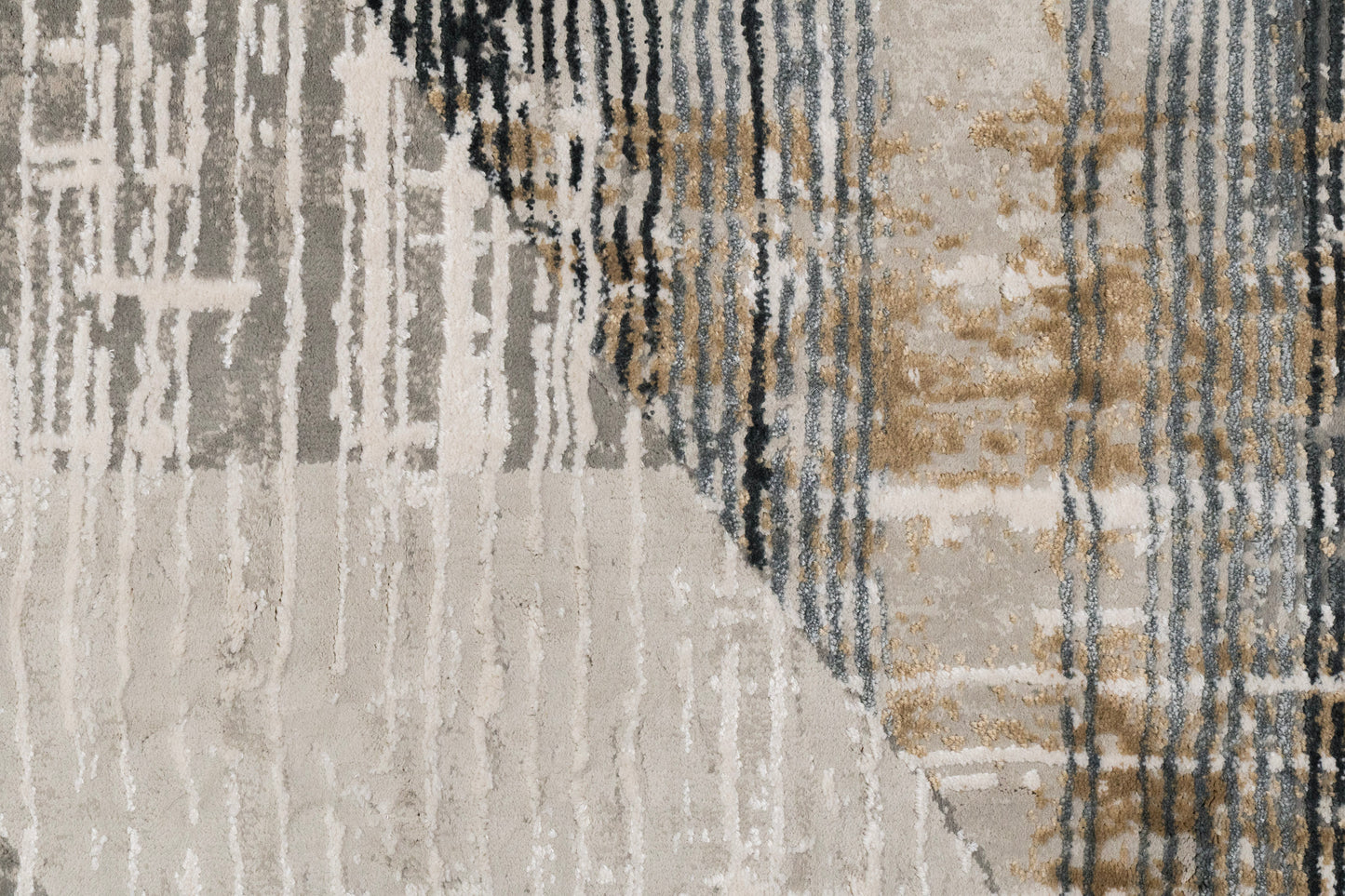 Quartz Transitional Ivory/Slate Distressed Medium Pile Rug