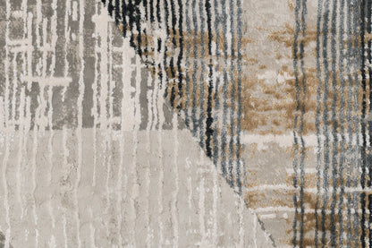 Quartz Transitional Ivory/Slate Distressed Medium Pile Rug