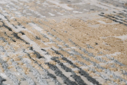 Quartz Transitional Ivory/Slate Distressed Medium Pile Rug