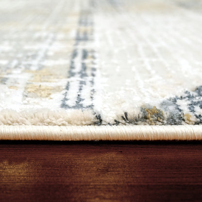 Quartz Transitional Ivory/Slate Distressed Medium Pile Rug
