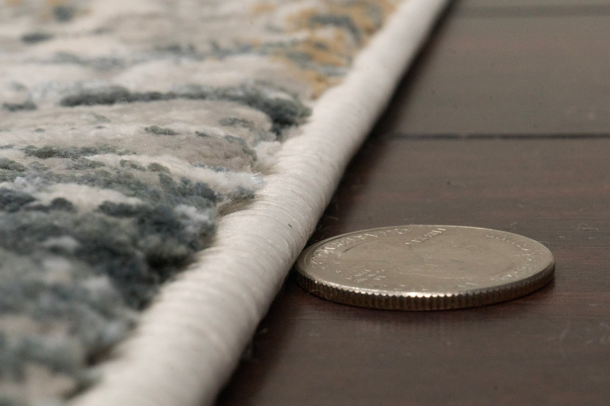 Quartz Transitional Ivory/Slate Distressed Medium Pile Rug