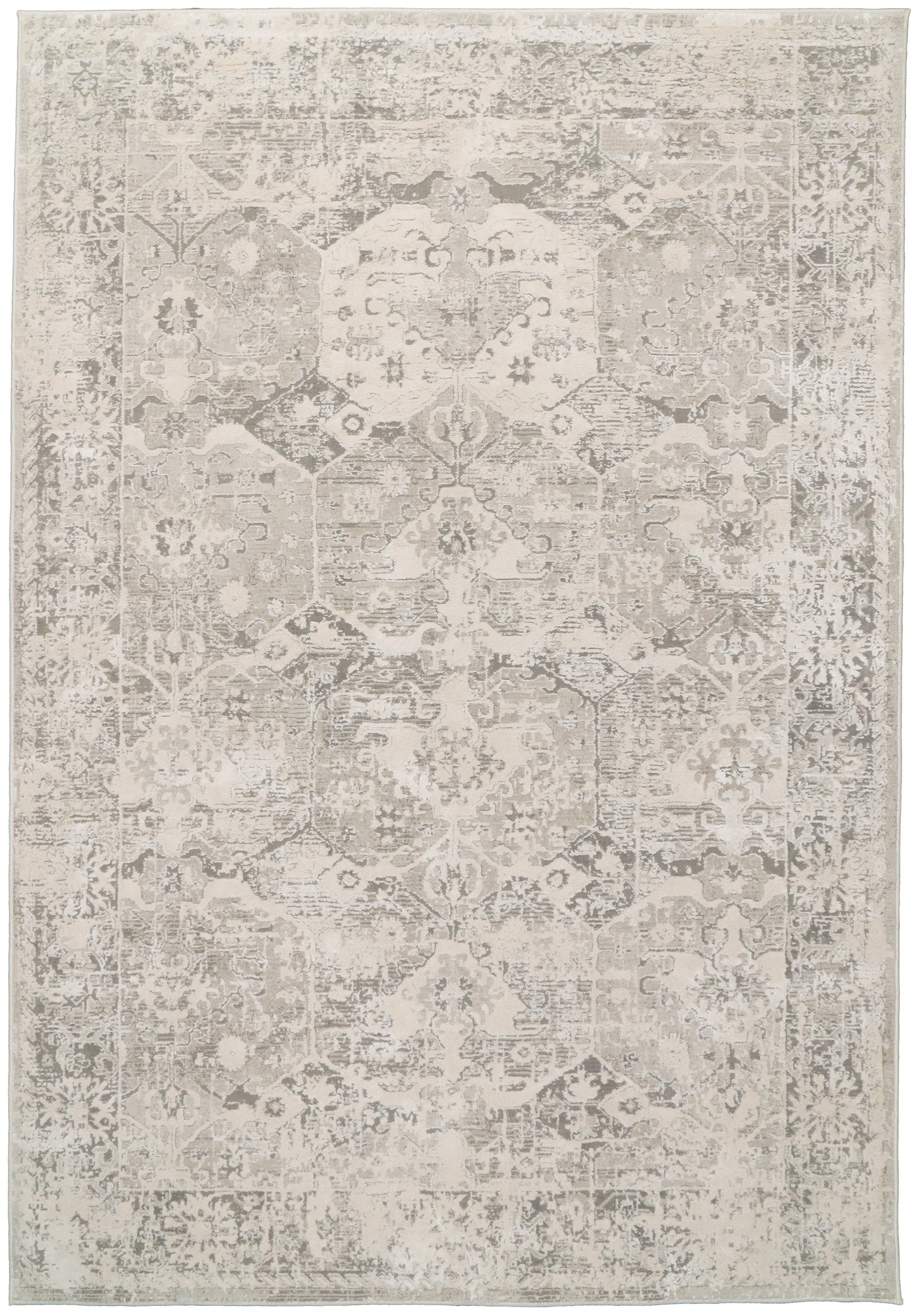 Quartz Transitional Ivory Distressed Medium Pile Rug