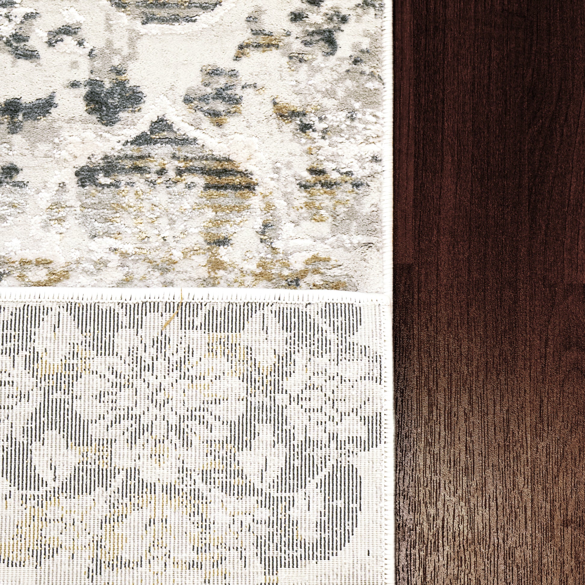 Quartz Transitional Ivory/Grey Distressed Medium Pile Rug