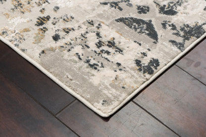 Quartz Transitional Ivory/Grey Distressed Medium Pile Rug