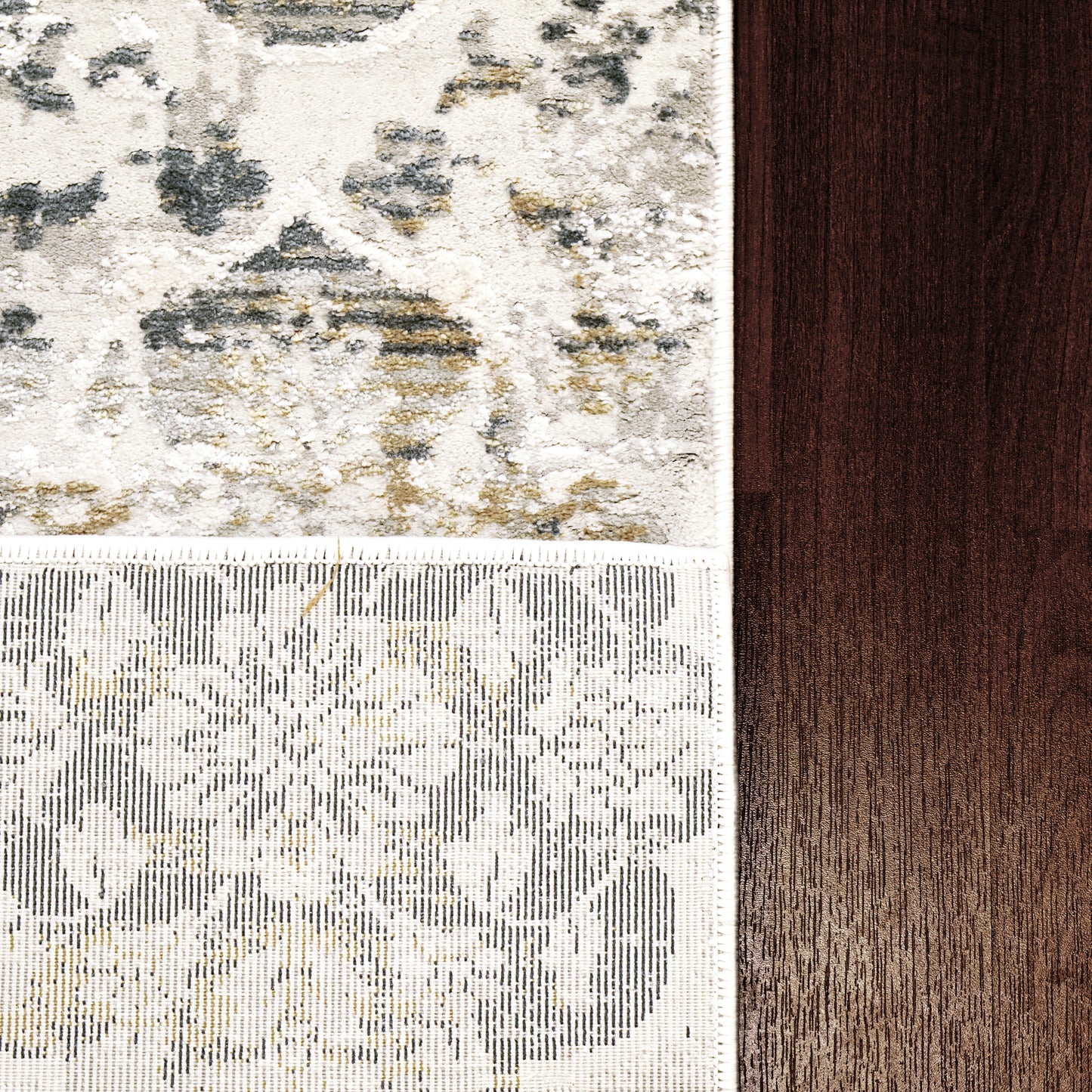 Quartz Transitional Ivory/Grey Distressed Medium Pile Rug