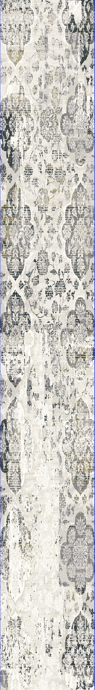 Quartz Transitional Ivory/Grey Distressed Medium Pile Rug