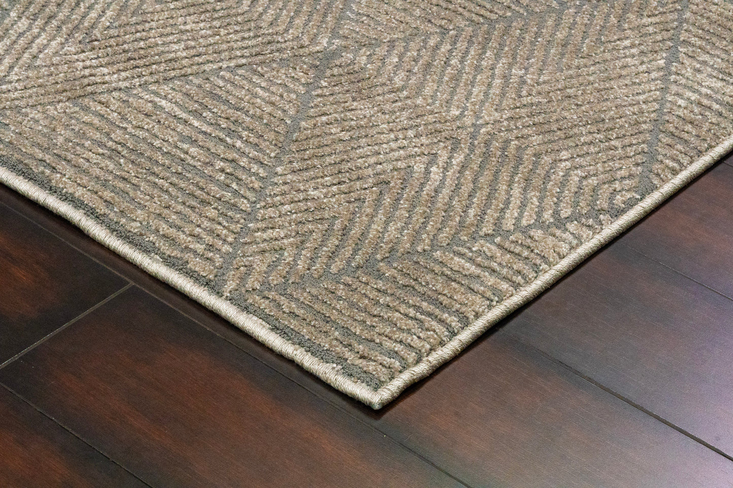 Quin Modern Dark Grey Geometric High-Low Rug