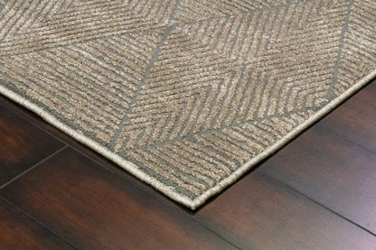 Quin Modern Dark Grey Geometric High-Low Rug