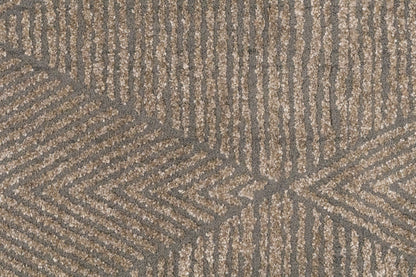 Quin Modern Dark Grey Geometric High-Low Rug