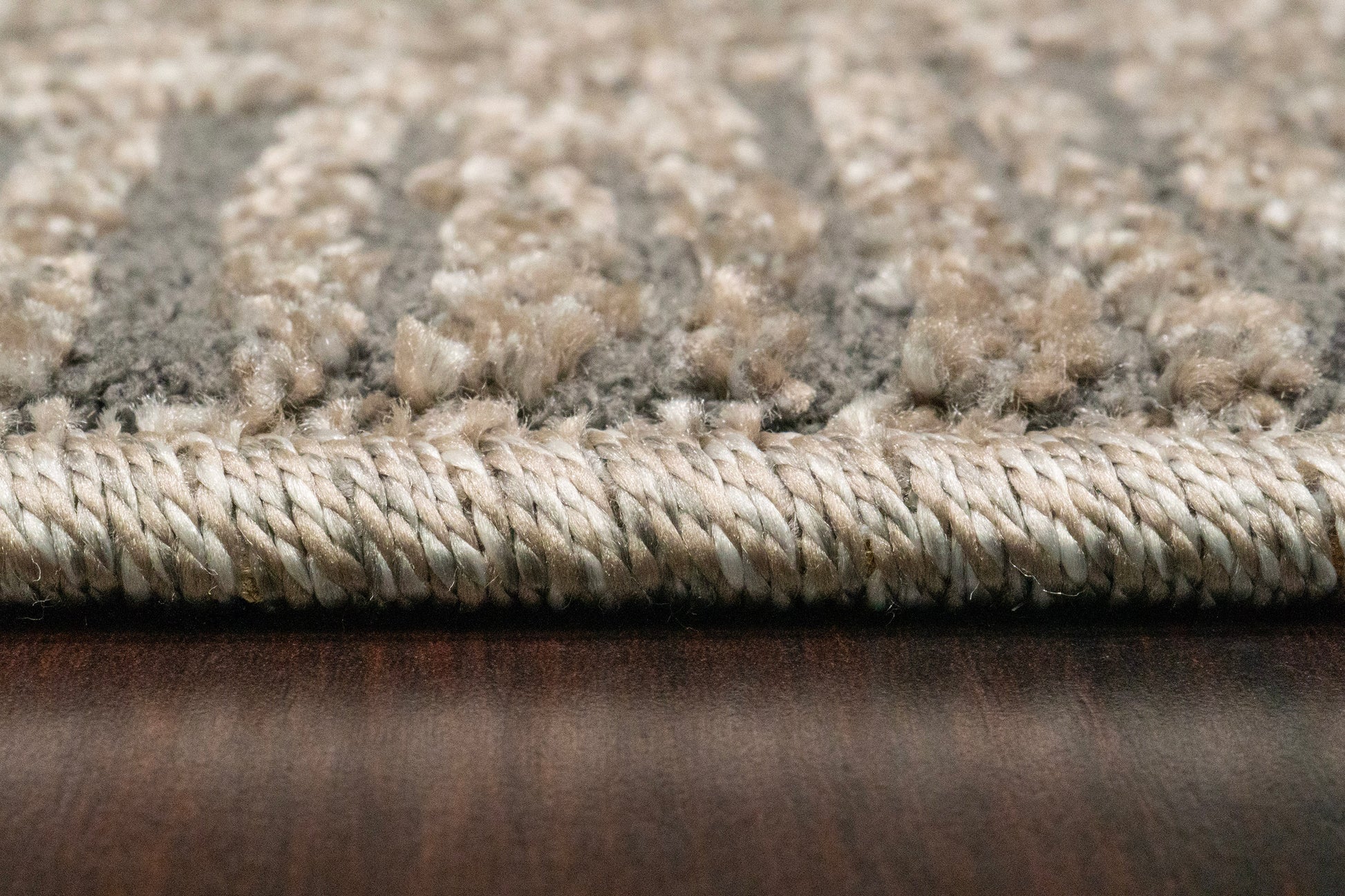 Quin Modern Dark Grey Geometric High-Low Rug