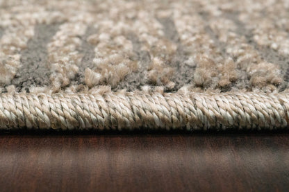 Quin Modern Dark Grey Geometric High-Low Rug