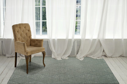 Quin Modern Dark Grey Geometric High-Low Rug