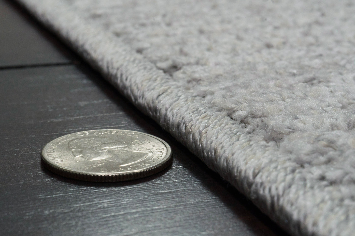 Quin Solid Light Grey Solid Color High-Low Rug
