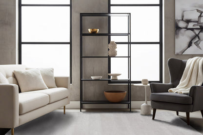 Quin Solid Light Grey Solid Color High-Low Rug
