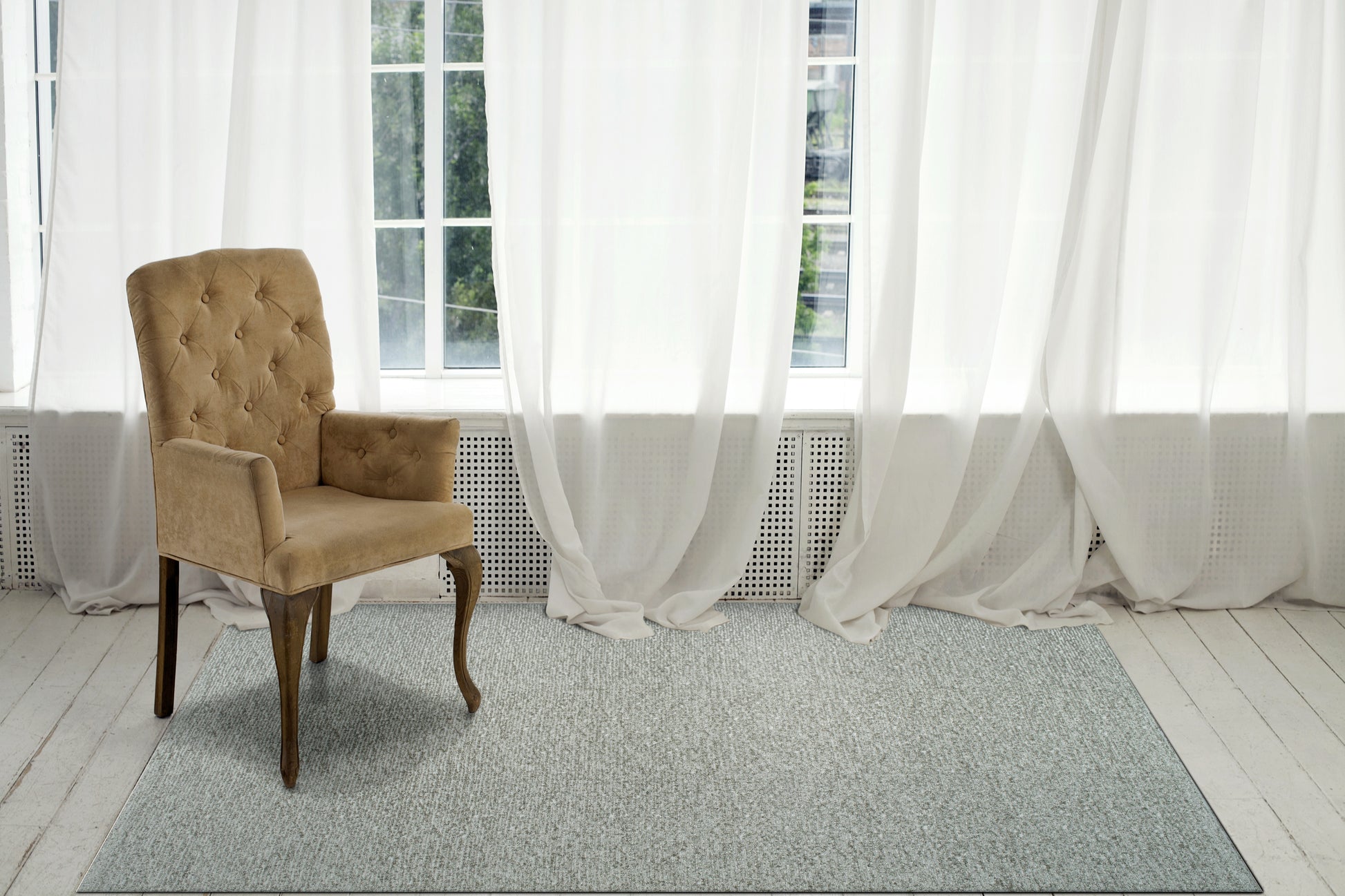 Quin Solid Grey Solid Color High-Low Rug