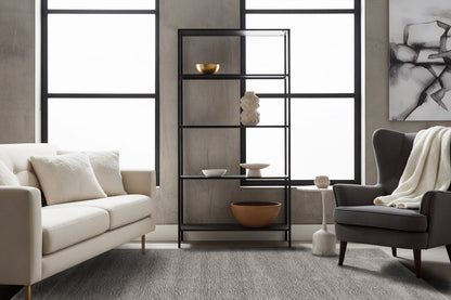 Quin Solid Grey Solid Color High-Low Rug