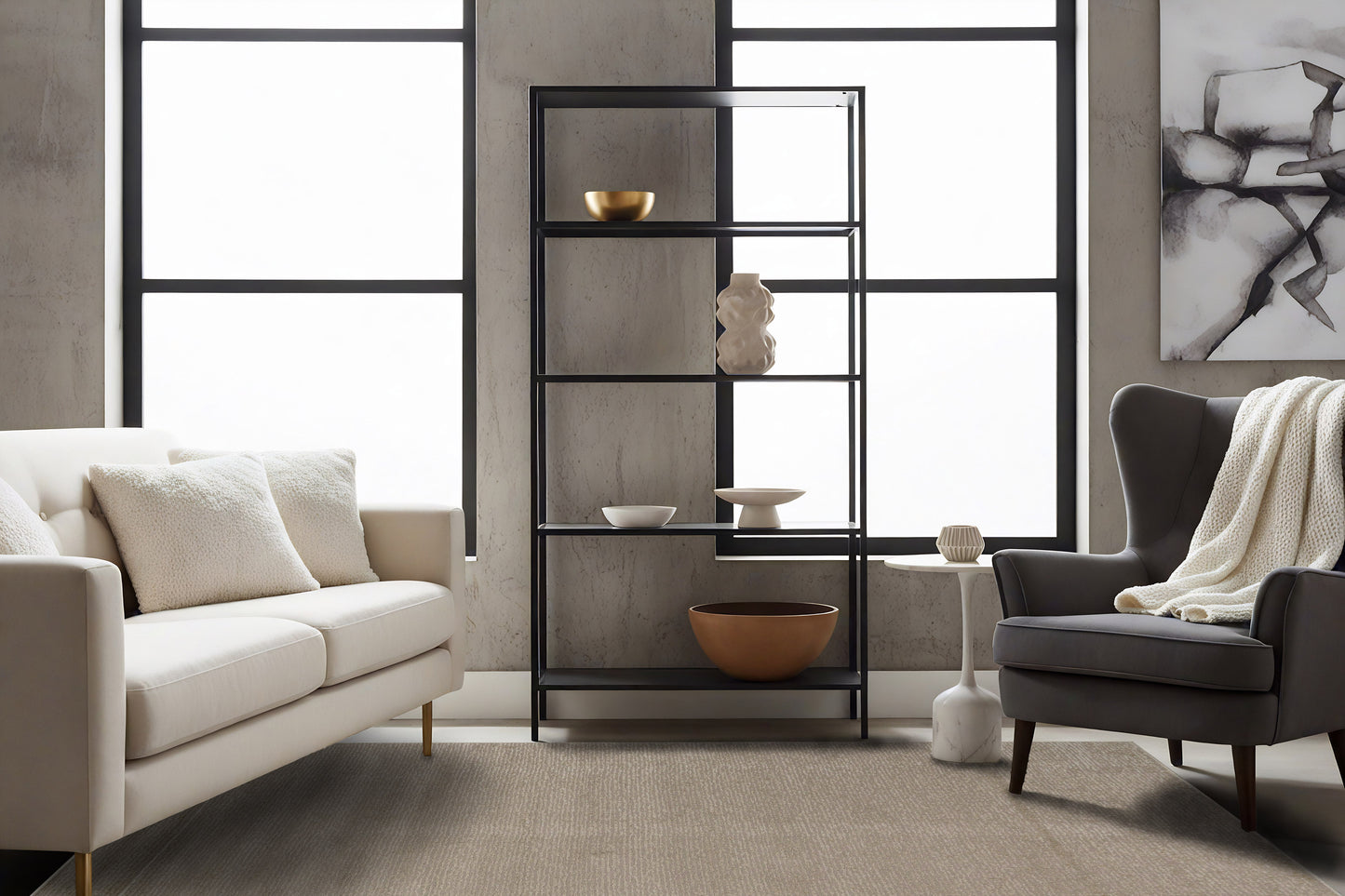 Quin Solid Sepia Solid Color High-Low Rug