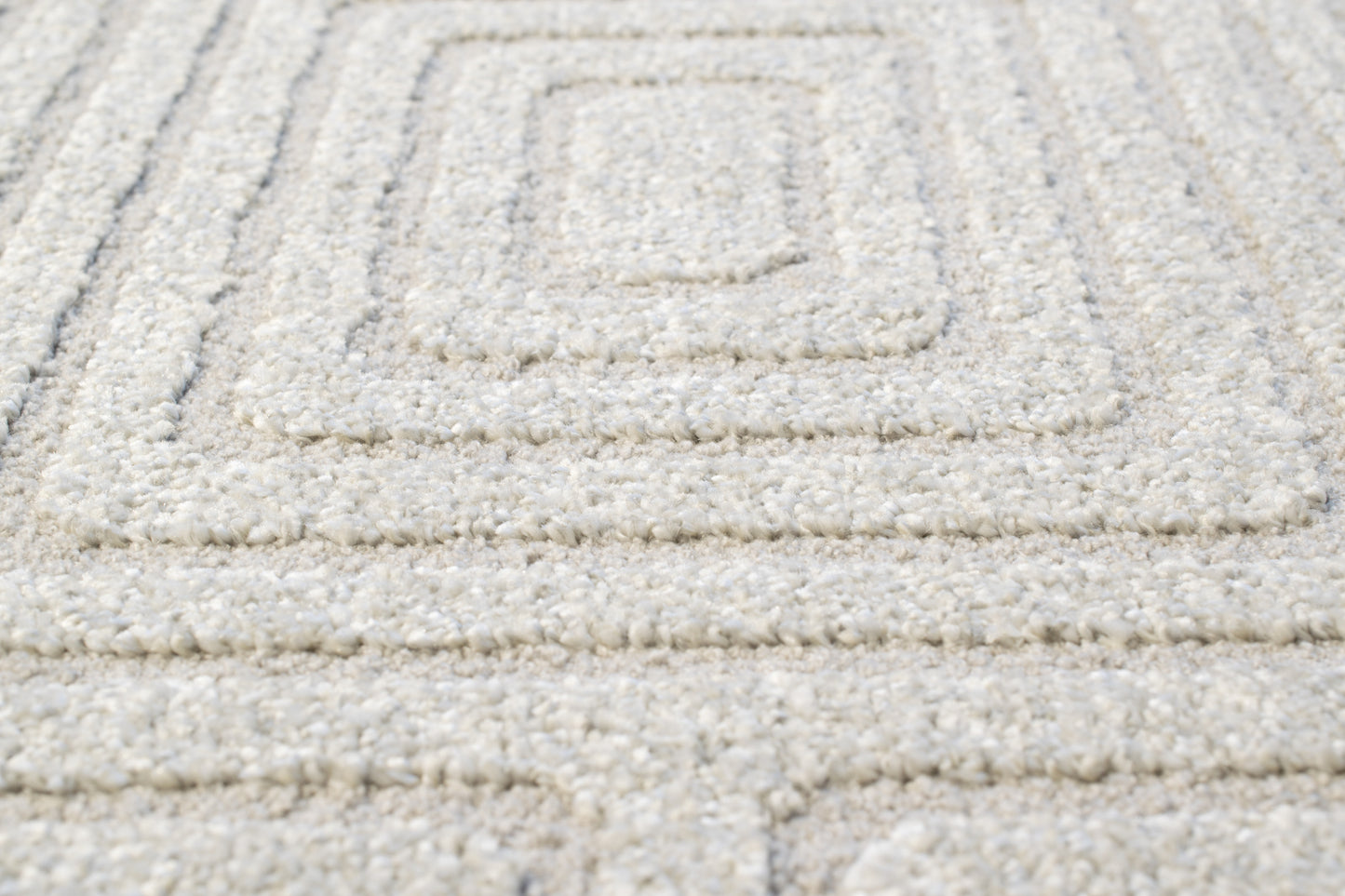 Quin Modern Light Grey Geometric High-Low Rug