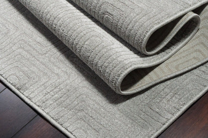 Quin Modern Light Grey Geometric High-Low Rug