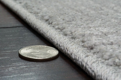 Quin Modern Light Grey Geometric High-Low Rug