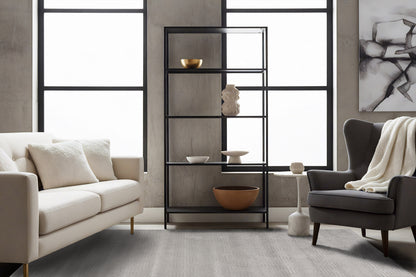 Quin Modern Light Grey Geometric High-Low Rug
