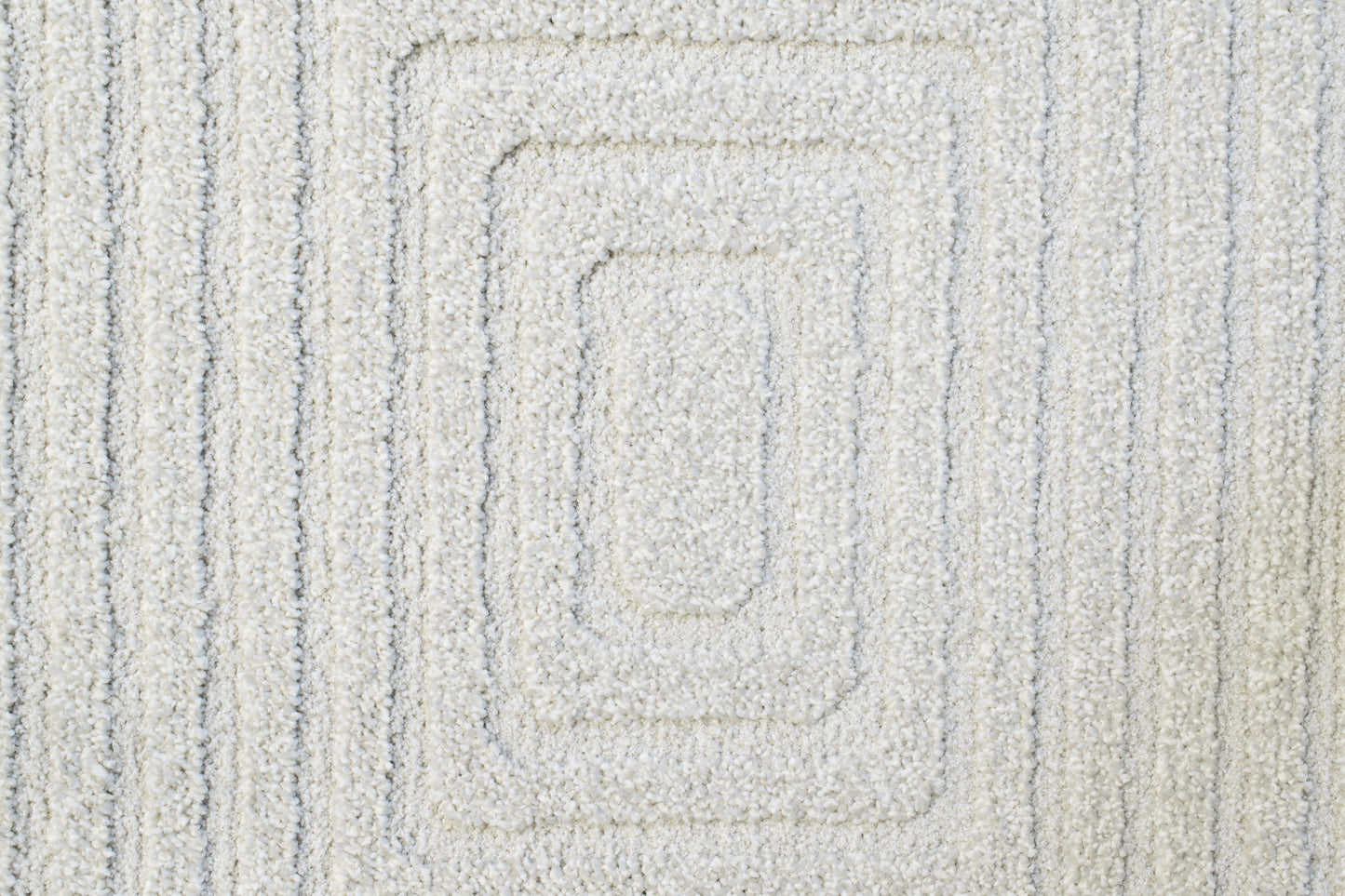 Quin Modern Ivory Geometric High-Low Rug